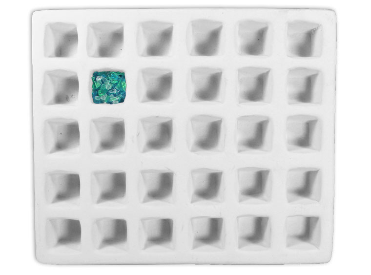 Square Gem Pod Mold, slumping