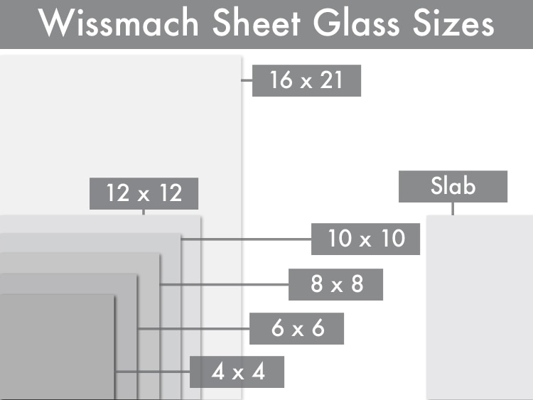 White Sheet Glass 12 Inch square. 4 pack